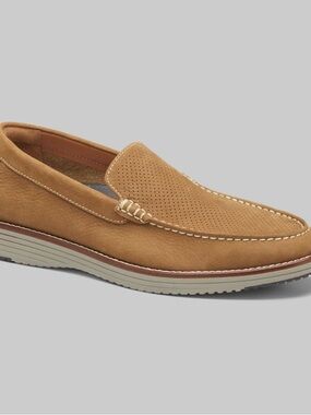 Johnston & Murphy Upton Perfed Venetian Loafer Snuff Nubuck Men's Size 8.5 NEW